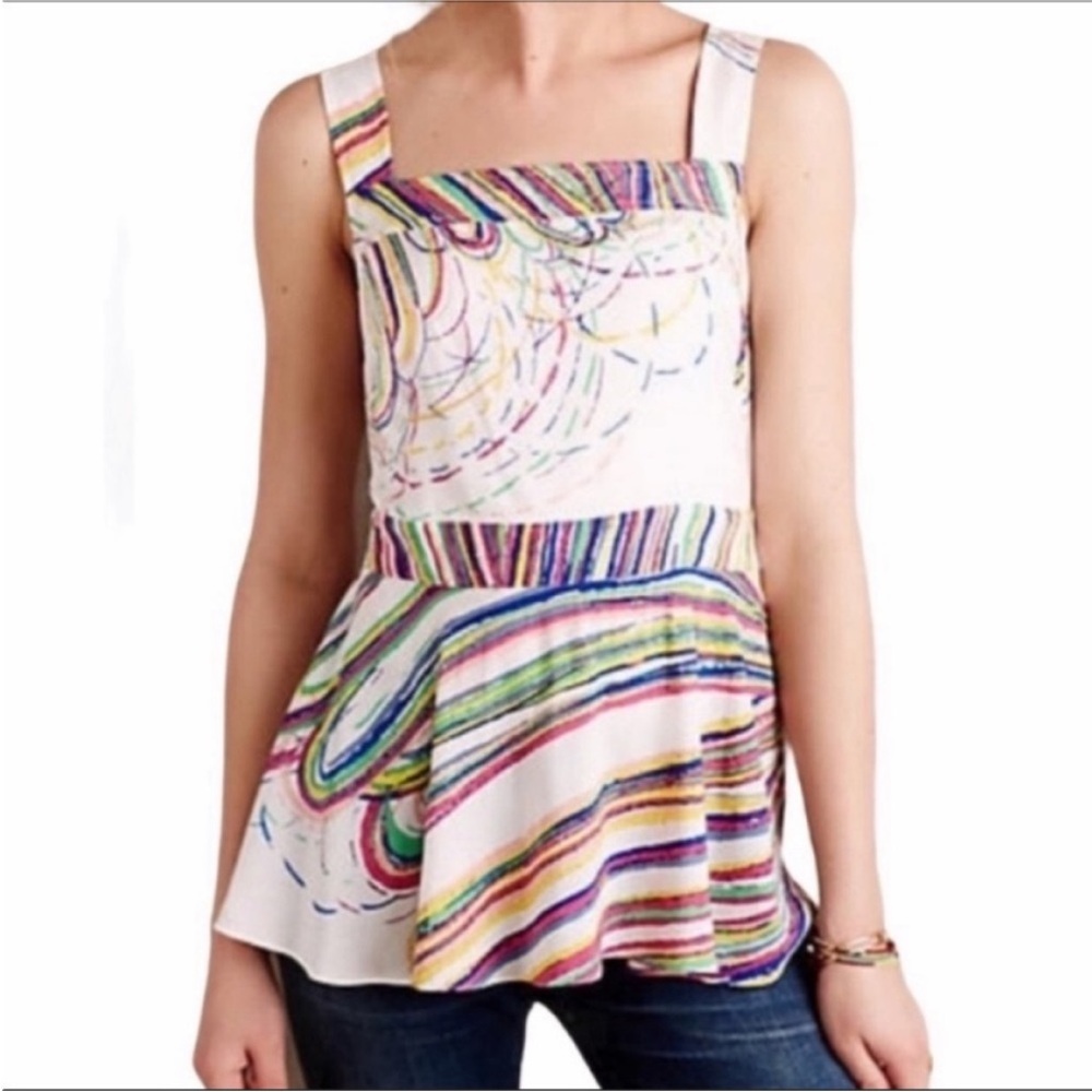 PLENTY by TRACY REESE - ANTHROPOLOGIE 
Multi scribe Neutr Mot tank top S